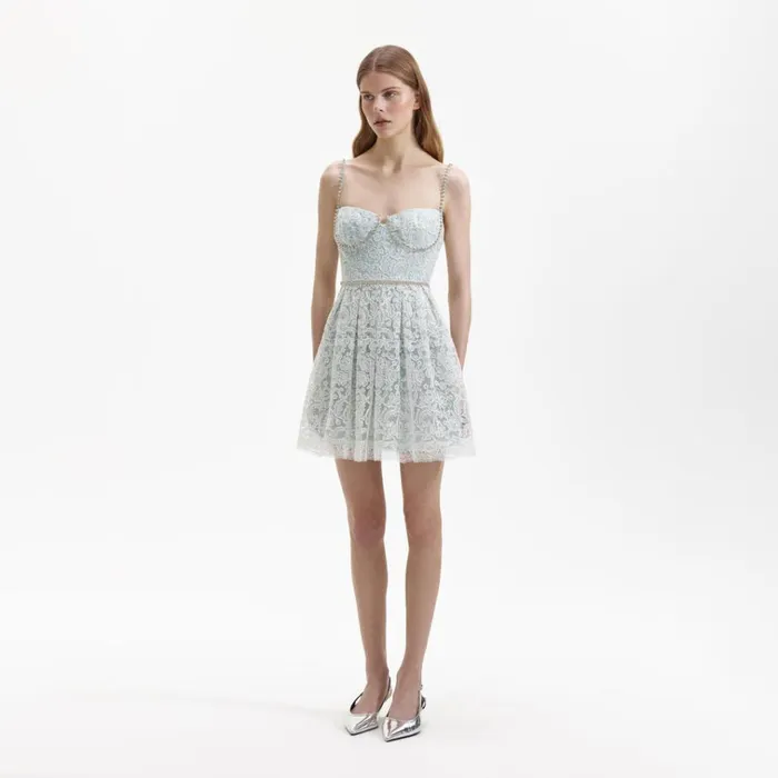 Self Portrait Dresses Green Cord Lace Mini Dress 8211 Women Self Portrait Dresses Green Cord Lace Mini Dress 8211 Women