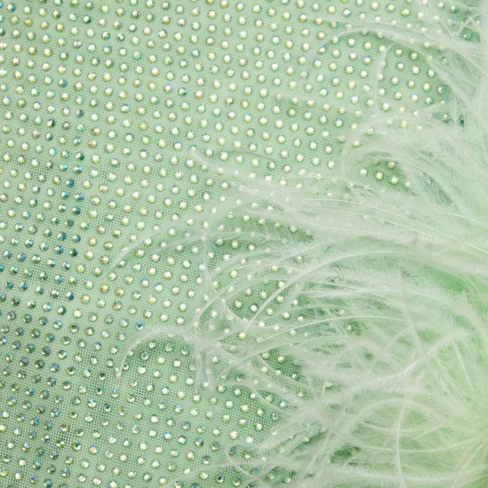 Self Portrait Dresses Green Rhinestone Feather Mini Dress 8211 Women Self Portrait Dresses Green Rhinestone Feather Mini Dress 8211 Women
