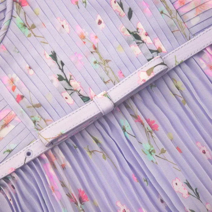Self Portrait Dresses Lilac Floral Chiffon Midi Dress 8211 Women Self Portrait Dresses Lilac Floral Chiffon Midi Dress 8211 Women