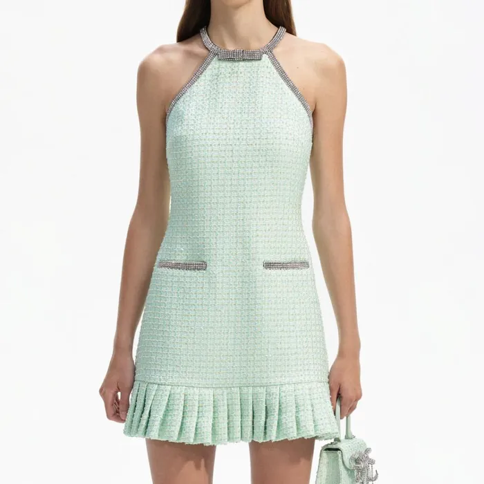 Self Portrait Dresses Mint Boucle Mini Dress 8211 Women Self Portrait Dresses Mint Boucle Mini Dress 8211 Women