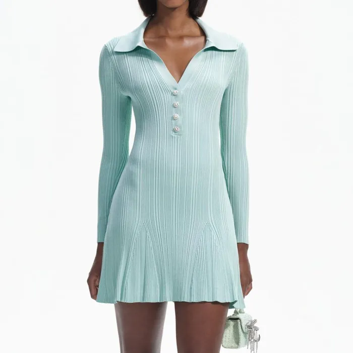 Self Portrait Dresses Mint Stitch Knit Skater Mini Dress 8211 Women Self Portrait Dresses Mint Stitch Knit Skater Mini Dress 8211 Women