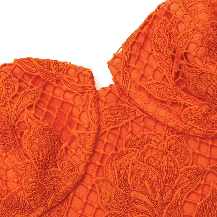 Self Portrait Dresses Orange Lace Midi Dress 8211 Women Self Portrait Dresses Orange Lace Midi Dress 8211 Women