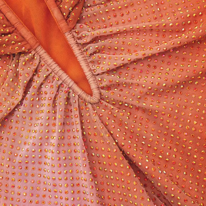 Self Portrait Dresses Orange Rhinestone Midi Dress 8211 Women Self Portrait Dresses Orange Rhinestone Midi Dress 8211 Women