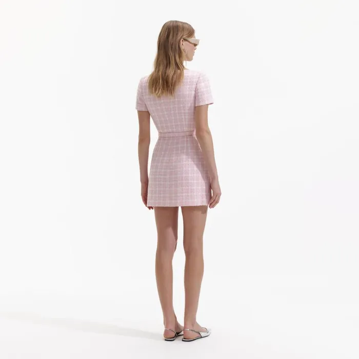 Self Portrait Dresses Pink Boucle Off Shoulder Mini Dress 8211 Women Self Portrait Dresses Pink Boucle Off Shoulder Mini Dress 8211 Women