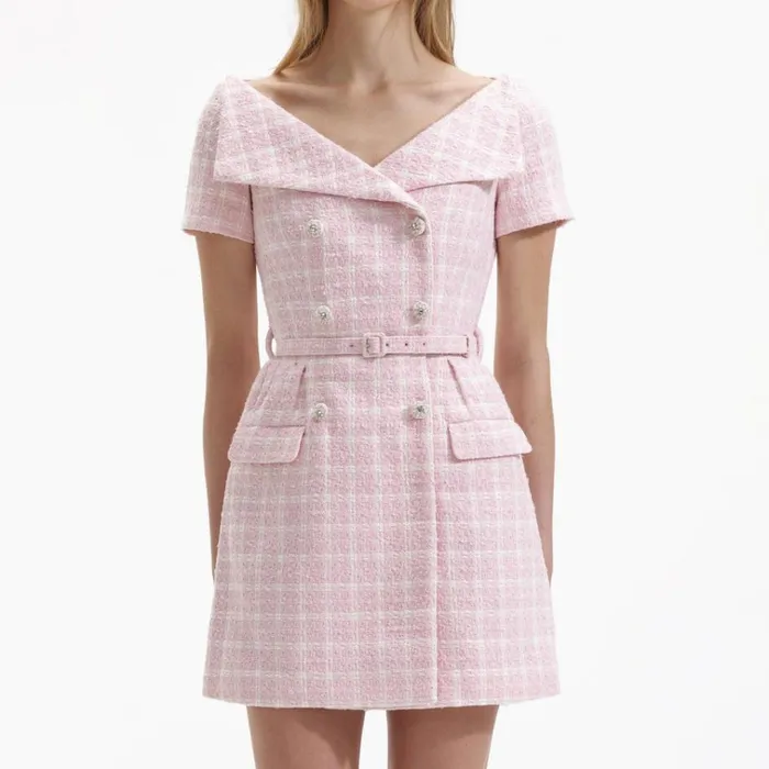 Self Portrait Dresses Pink Boucle Off Shoulder Mini Dress 8211 Women Self Portrait Dresses Pink Boucle Off Shoulder Mini Dress 8211 Women
