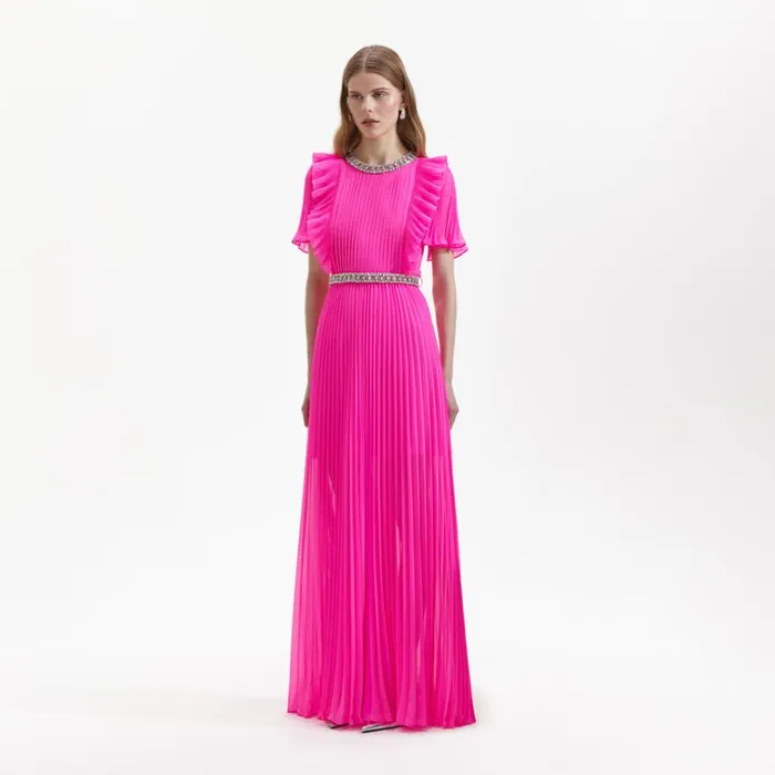 Self Portrait Dresses Pink Chiffon Diamante Maxi Dress 8211 Women Self Portrait Dresses Pink Chiffon Diamante Maxi Dress 8211 Women