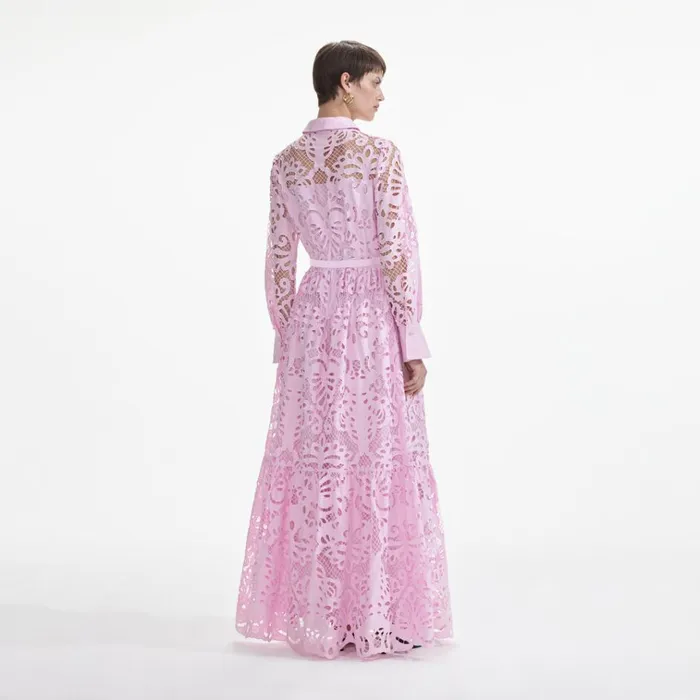 Self Portrait Dresses Pink Cotton Lace Maxi Dress 8211 Women Self Portrait Dresses Pink Cotton Lace Maxi Dress 8211 Women