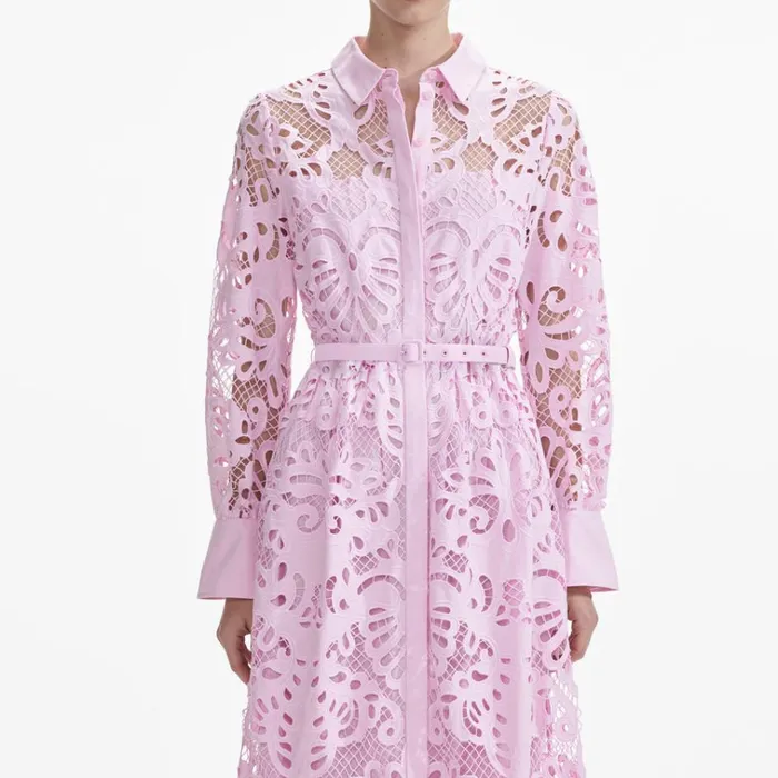 Self Portrait Dresses Pink Cotton Lace Maxi Dress 8211 Women Self Portrait Dresses Pink Cotton Lace Maxi Dress 8211 Women