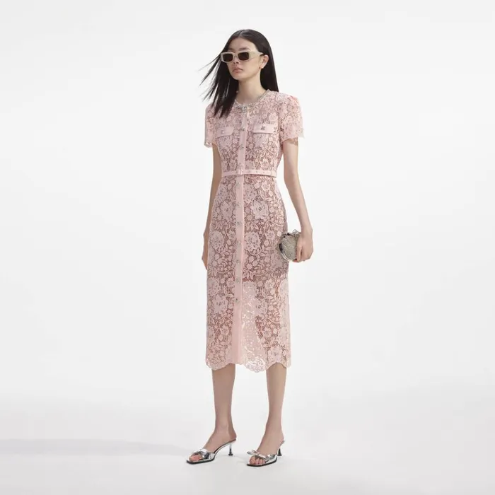 Self Portrait Dresses Pink Lace Diamante Bow Midi Dress 8211 Women Self Portrait Dresses Pink Lace Diamante Bow Midi Dress 8211 Women