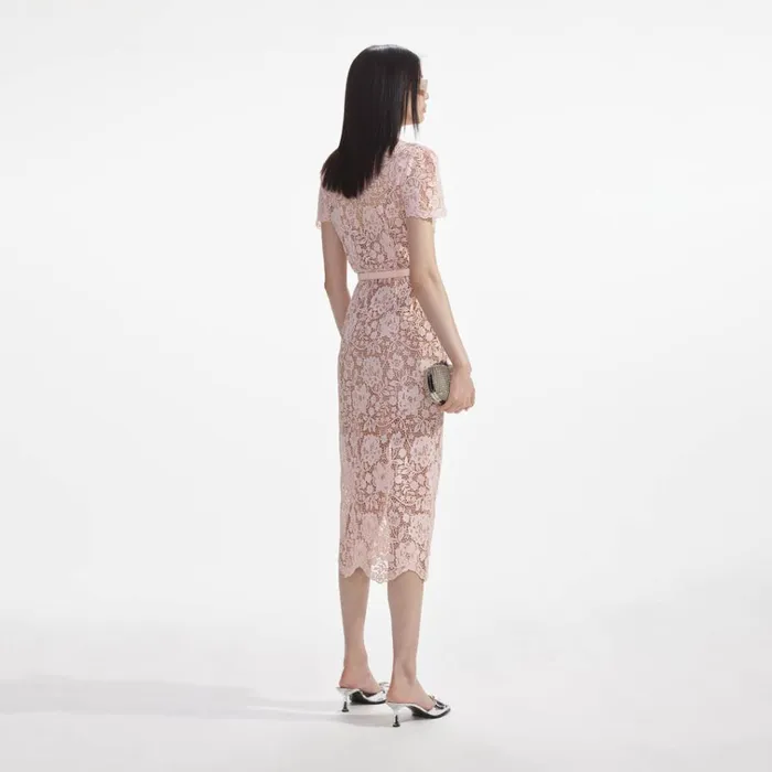 Self Portrait Dresses Pink Lace Diamante Bow Midi Dress 8211 Women Self Portrait Dresses Pink Lace Diamante Bow Midi Dress 8211 Women