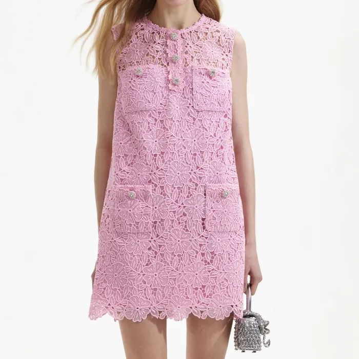 Self Portrait Dresses Pink Lace Mini Dress 8211 Women Self Portrait Dresses Pink Lace Mini Dress 8211 Women