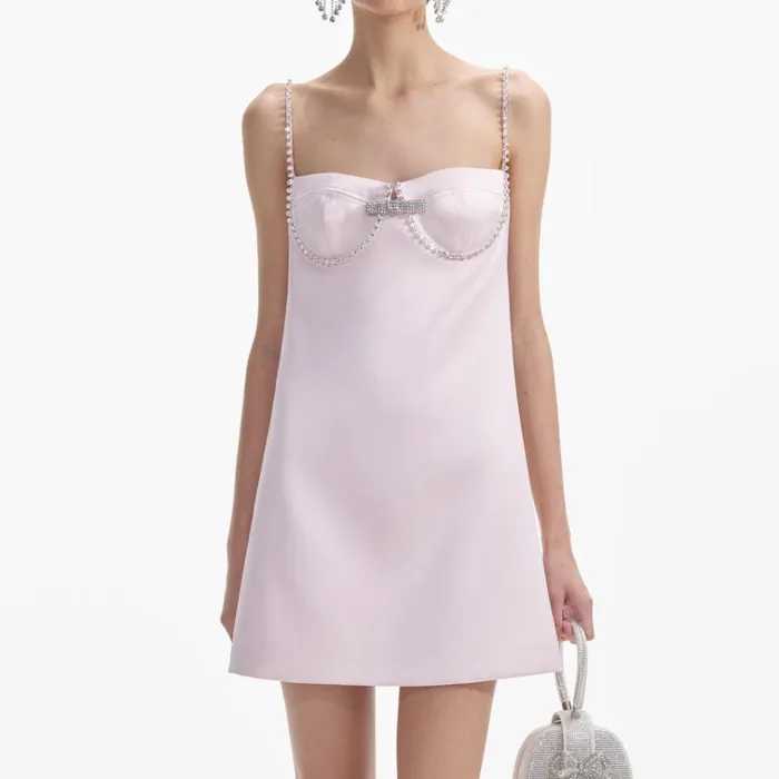 Self Portrait Dresses Pink Satin Diamante Mini Dress 8211 Women Self Portrait Dresses Pink Satin Diamante Mini Dress 8211 Women