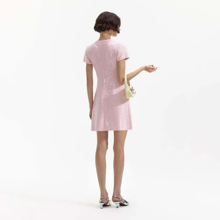 Self Portrait Dresses Pink Sequin Knit Mini Dress 8211 Women Self Portrait Dresses Pink Sequin Knit Mini Dress 8211 Women