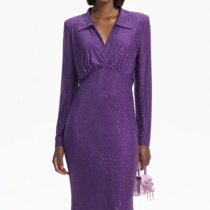 Self Portrait Dresses Purple Rhinestone Mesh Maxi Dress 8211 Women Self Portrait Dresses Purple Rhinestone Mesh Maxi Dress 8211 Women