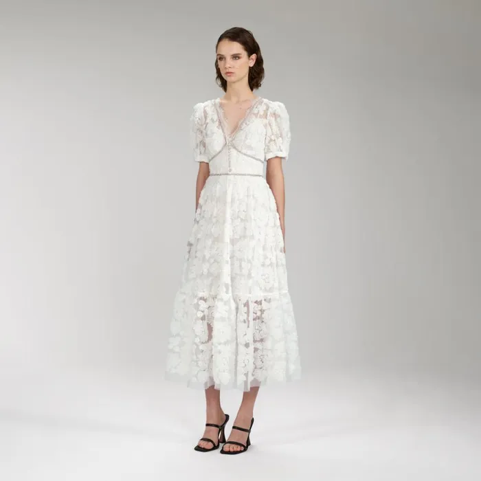 Self Portrait Dresses Ribbon Lace Midi Dress 8211 Women Self Portrait Dresses Ribbon Lace Midi Dress 8211 Women