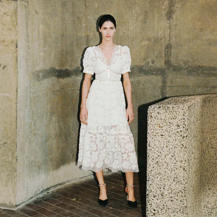 Self Portrait Dresses Ribbon Lace Midi Dress 8211 Women Self Portrait Dresses Ribbon Lace Midi Dress 8211 Women