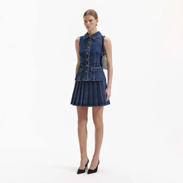Self Portrait Dresses Tailored Denim Mini Dress 8211 Women Self Portrait Dresses Tailored Denim Mini Dress 8211 Women