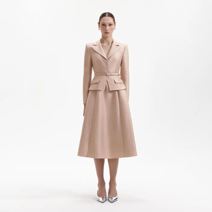 Self Portrait Dresses Tailored Taffeta Midi Dress 8211 Women
