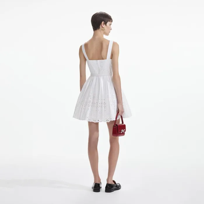 Self Portrait Dresses White Cotton Broderie Mini Dress 8211 Women Self Portrait Dresses White Cotton Broderie Mini Dress 8211 Women