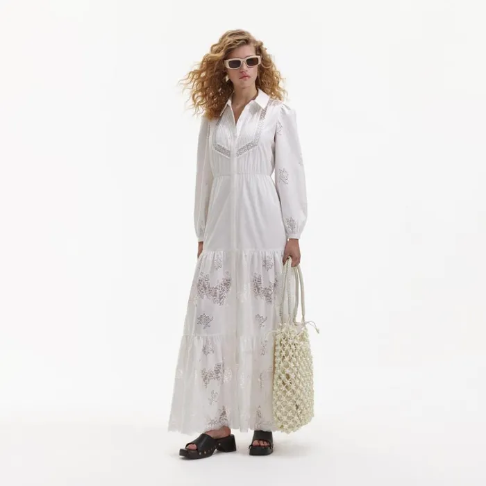 Self Portrait Dresses White Cotton Maxi Dress 8211 Women Self Portrait Dresses White Cotton Maxi Dress 8211 Women