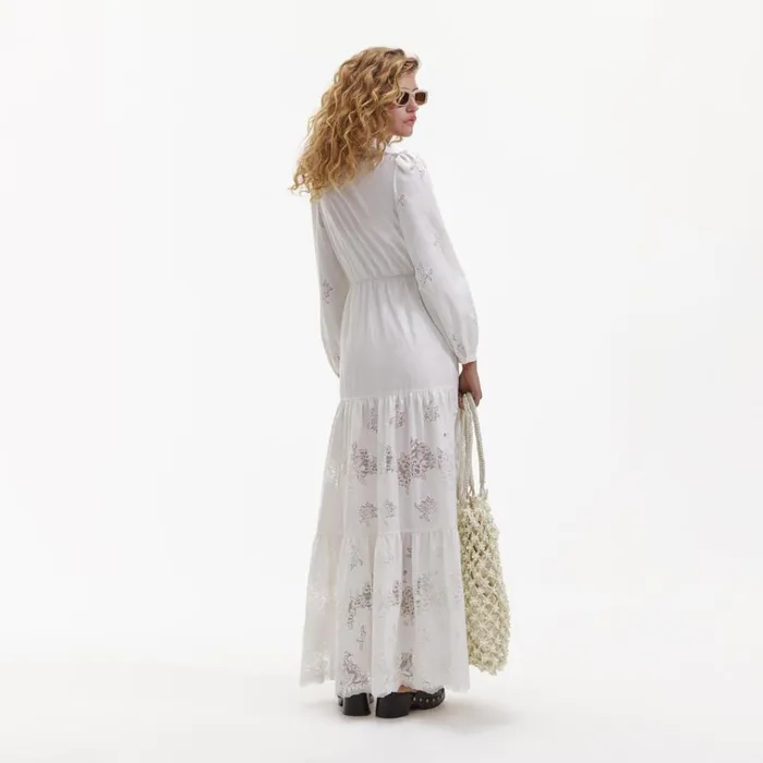 Self Portrait Dresses White Cotton Maxi Dress 8211 Women Self Portrait Dresses White Cotton Maxi Dress 8211 Women