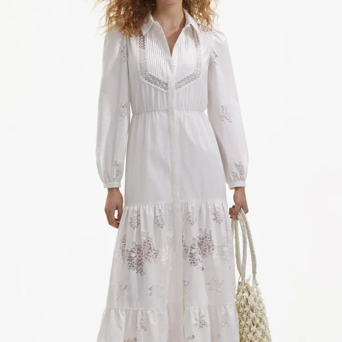Self Portrait Dresses White Cotton Maxi Dress 8211 Women Self Portrait Dresses White Cotton Maxi Dress 8211 Women