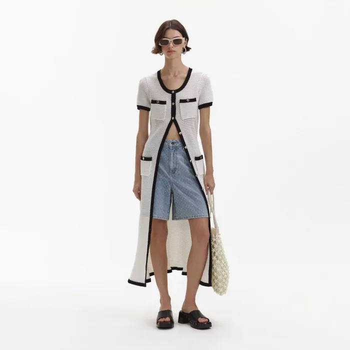 Self Portrait Dresses White Crochet Midi Dress 8211 Women Self Portrait Dresses White Crochet Midi Dress 8211 Women