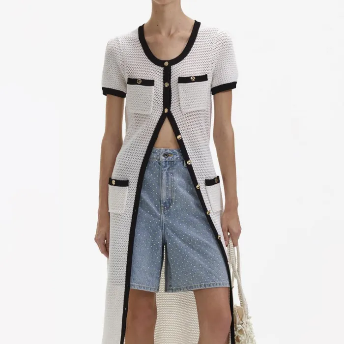 Self Portrait Dresses White Crochet Midi Dress 8211 Women Self Portrait Dresses White Crochet Midi Dress 8211 Women
