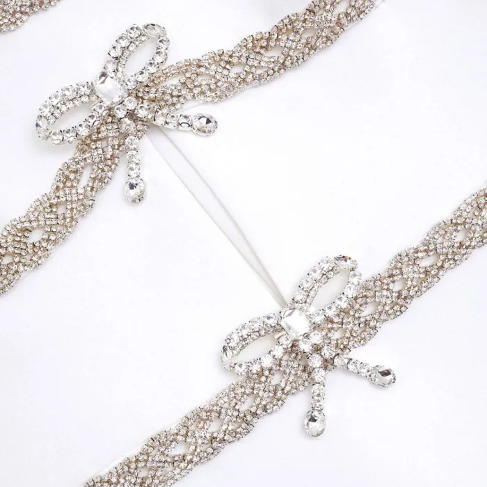 Self Portrait Dresses White Diamante Bow Trim Midi Dress 8211 Women Self Portrait Dresses White Diamante Bow Trim Midi Dress 8211 Women