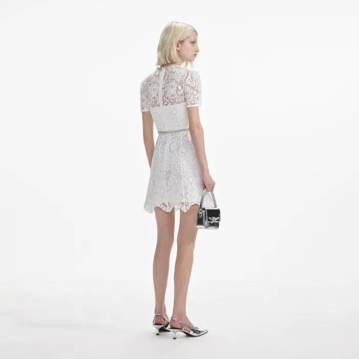 Self Portrait Dresses White Lace Diamante Mini Dress 8211 Women Self Portrait Dresses White Lace Diamante Mini Dress 8211 Women