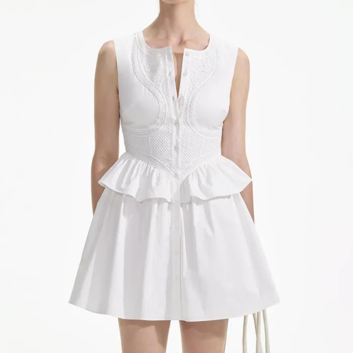 Self Portrait Dresses White Lace Panel Mini Dress 8211 Women Self Portrait Dresses White Lace Panel Mini Dress 8211 Women