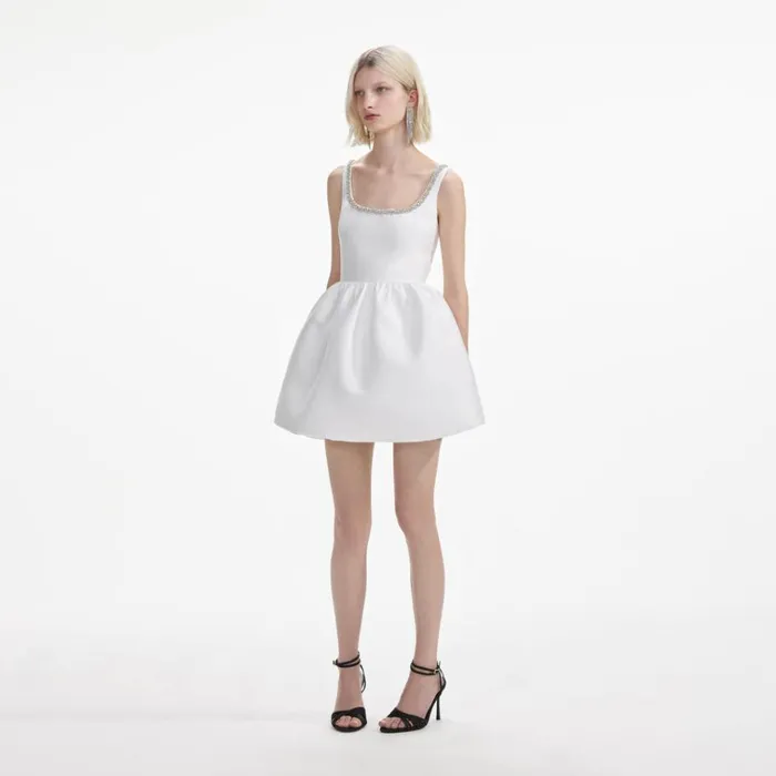 Self Portrait Dresses White Taffeta Diamante Mini Dress 8211 Women Self Portrait Dresses White Taffeta Diamante Mini Dress 8211 Women
