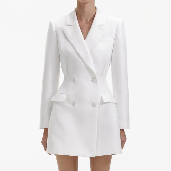 Self Portrait Dresses White Taffeta Tailored Mini Dress 8211 Women Self Portrait Dresses White Taffeta Tailored Mini Dress 8211 Women