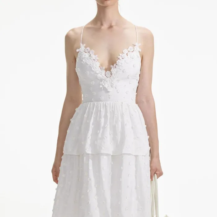 Self Portrait Dresses White Tie Back Midi Dress 8211 Women Self Portrait Dresses White Tie Back Midi Dress 8211 Women