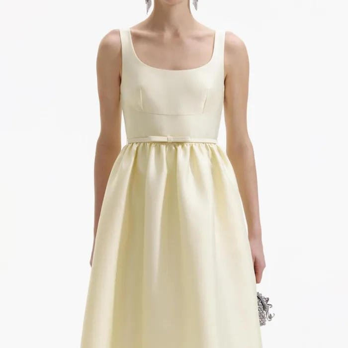 Self Portrait Dresses Yellow Taffeta Midi Dress 8211 Women Self Portrait Dresses Yellow Taffeta Midi Dress 8211 Women