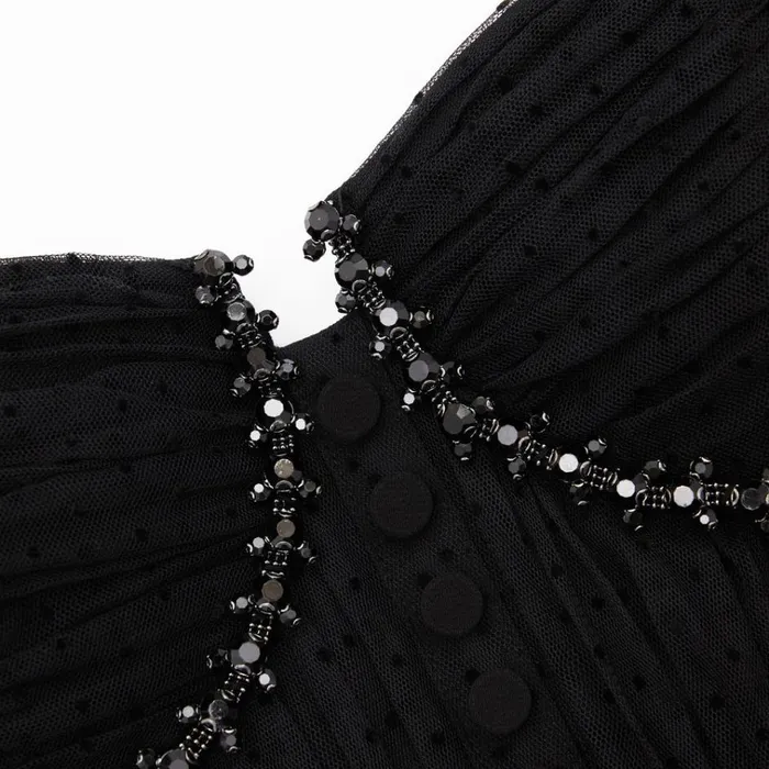 Self Portrait Exclusives Black Dot Mesh Tier Midi Dress 8211 Women Self Portrait Exclusives Black Dot Mesh Tier Midi Dress 8211 Women