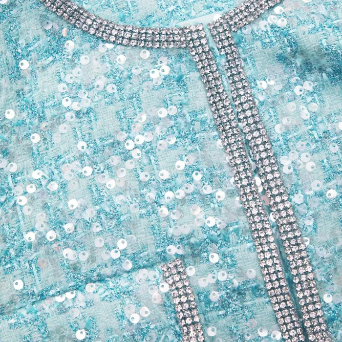 Self Portrait Exclusives Blue Boucle Feather Jacket 8211 Women Self Portrait Exclusives Blue Boucle Feather Jacket 8211 Women