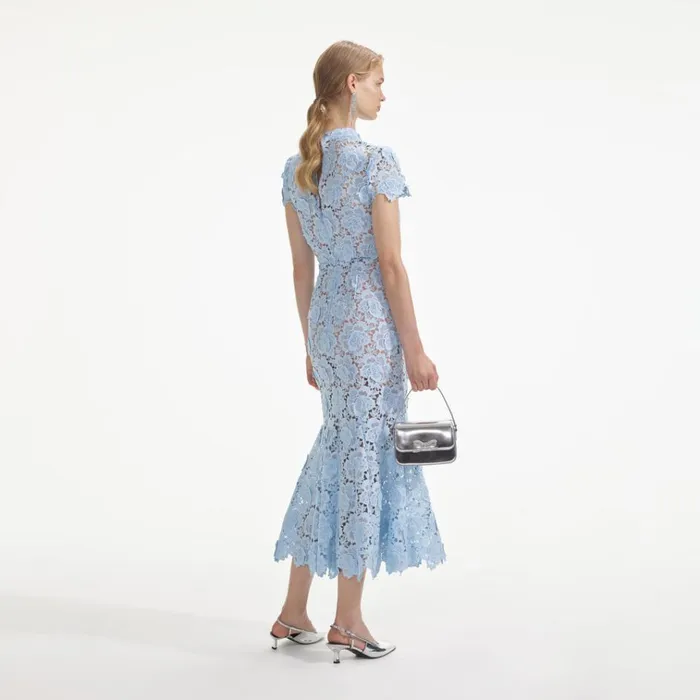 Self Portrait Exclusives Blue Flower Lace Midi Dress 8211 Women Self Portrait Exclusives Blue Flower Lace Midi Dress 8211 Women