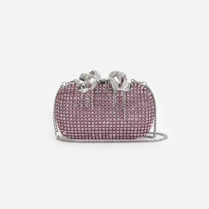 Self Portrait Exclusives Pink Chainmail Clutch Bag 8211 Women Self Portrait Exclusives Pink Chainmail Clutch Bag 8211 Women