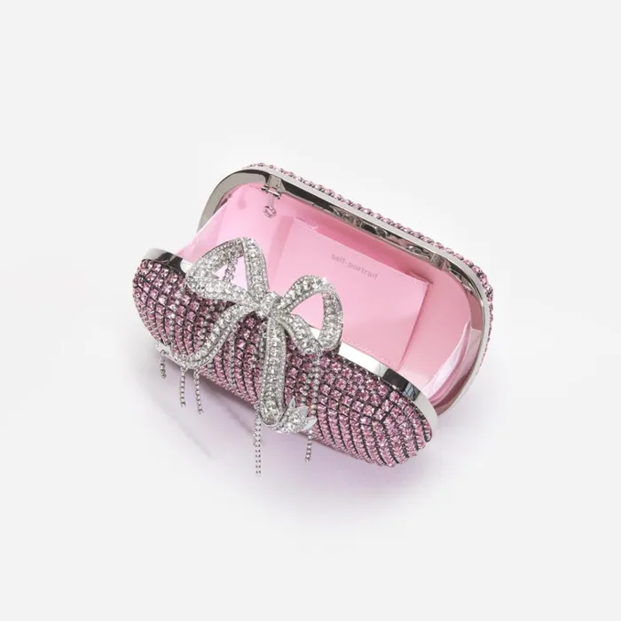 Self Portrait Exclusives Pink Chainmail Clutch Bag 8211 Women Self Portrait Exclusives Pink Chainmail Clutch Bag 8211 Women