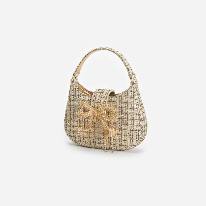 Self Portrait Icons Gold Boucle Crescent Bag 8211 Women Self Portrait Icons Gold Boucle Crescent Bag 8211 Women