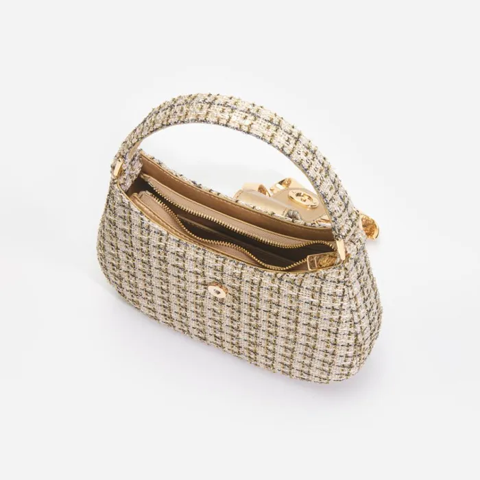 Self Portrait Icons Gold Boucle Crescent Bag 8211 Women Self Portrait Icons Gold Boucle Crescent Bag 8211 Women