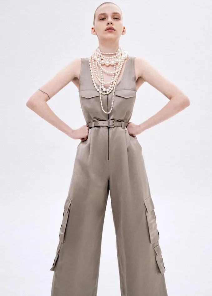 Self Portrait Jumpsuits Beige Satin Jumpsuit 8211 Women Self Portrait Jumpsuits Beige Satin Jumpsuit 8211 Women