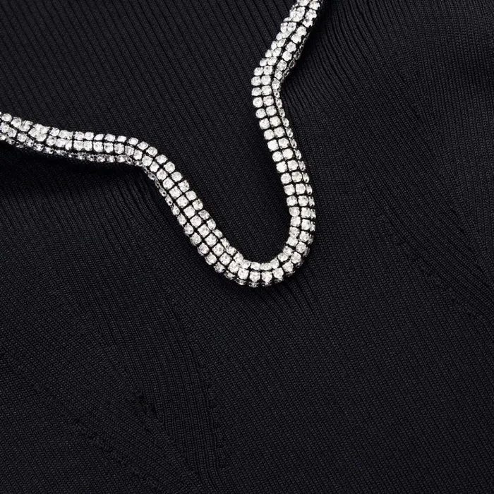 Self Portrait Knitwear Black Knit Diamante Trim Top 8211 Women Self Portrait Knitwear Black Knit Diamante Trim Top 8211 Women