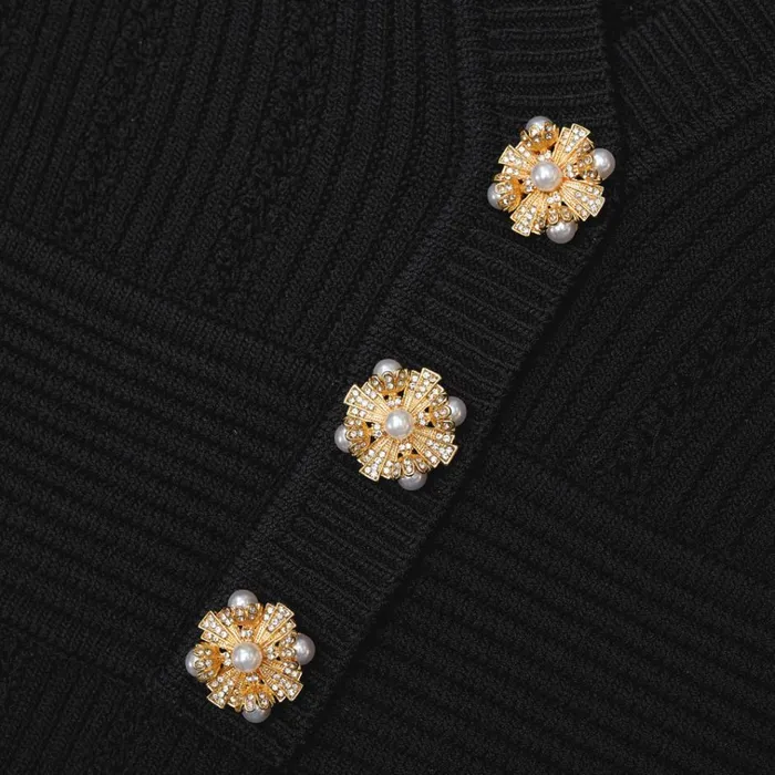 Self Portrait Knitwear Black Pointelle Knit Top 8211 Women Self Portrait Knitwear Black Pointelle Knit Top 8211 Women