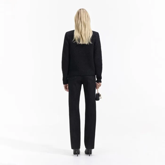 Self Portrait Knitwear Black Weave Cardigan 8211 Women Self Portrait Knitwear Black Weave Cardigan 8211 Women