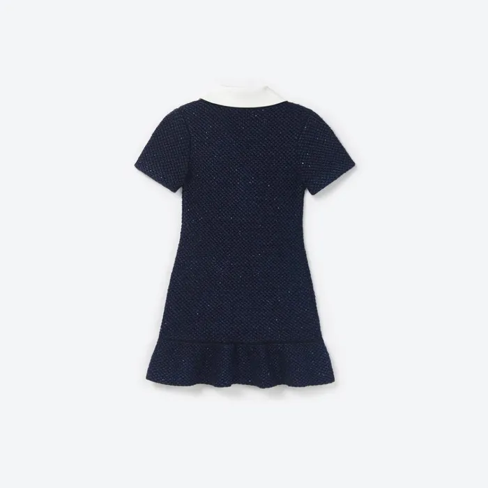 Self Portrait Knitwear Blue Sequin Knit Bow Dress 8211 Kids Self Portrait Knitwear Blue Sequin Knit Bow Dress 8211 Kids
