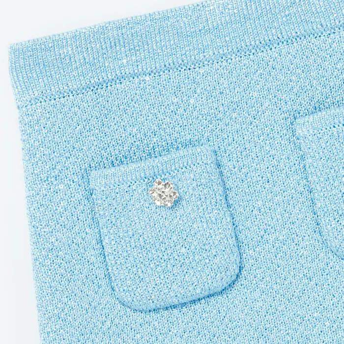 Self Portrait Knitwear Blue Sequin Knit Skirt 8211 Kids Self Portrait Knitwear Blue Sequin Knit Skirt 8211 Kids