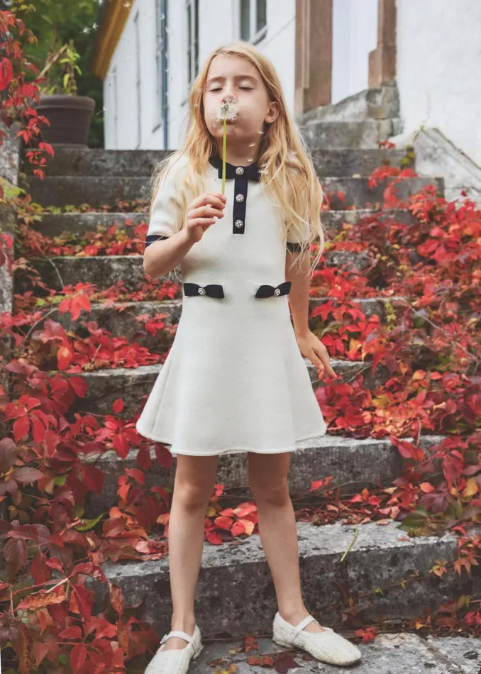 Self Portrait Knitwear Cream Knit Dress 8211 Kids Self Portrait Knitwear Cream Knit Dress 8211 Kids