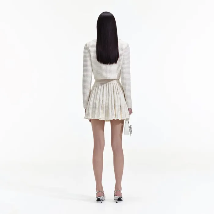 Self Portrait Knitwear Cream Knitted Mini Skirt 8211 Women Self Portrait Knitwear Cream Knitted Mini Skirt 8211 Women